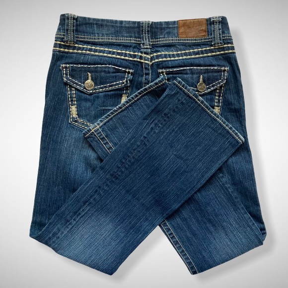 BKE Addison Flap Pocket Boot Leg Jeans Size 28 - Picture 4 of 11